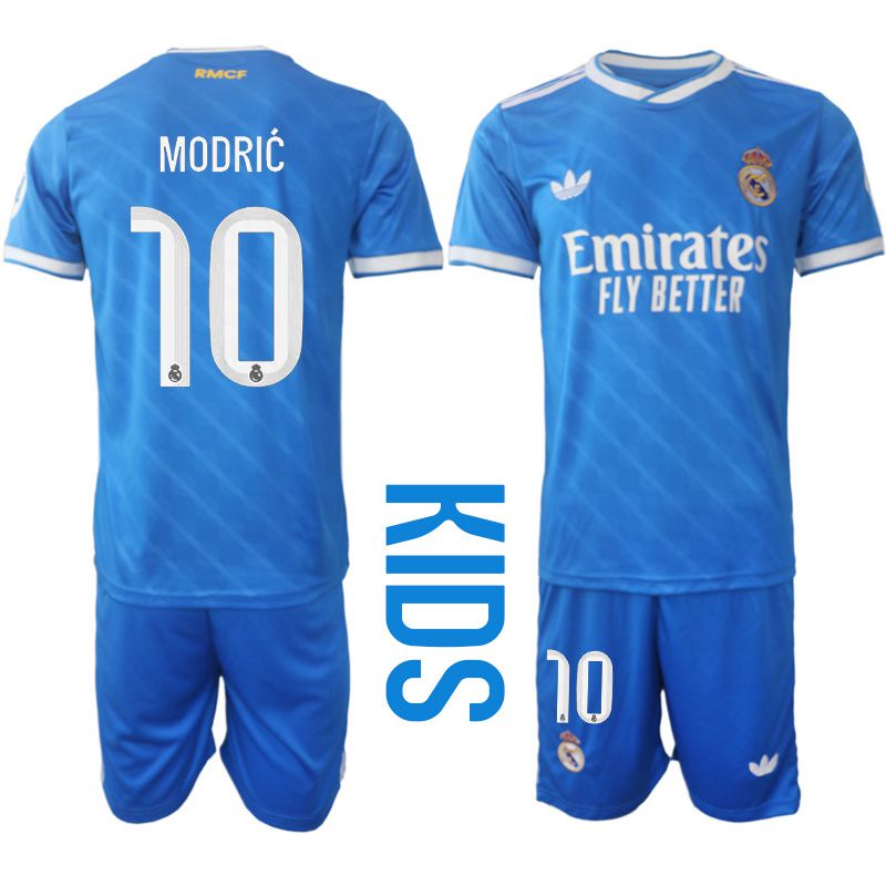 Youth 2025-2026 Club Real Madrid away blue #10 Soccer Jersey1